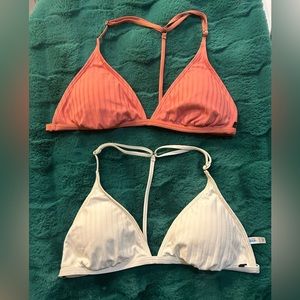 Triangle bikini tops with padding and fully adjustable straps. Size XL